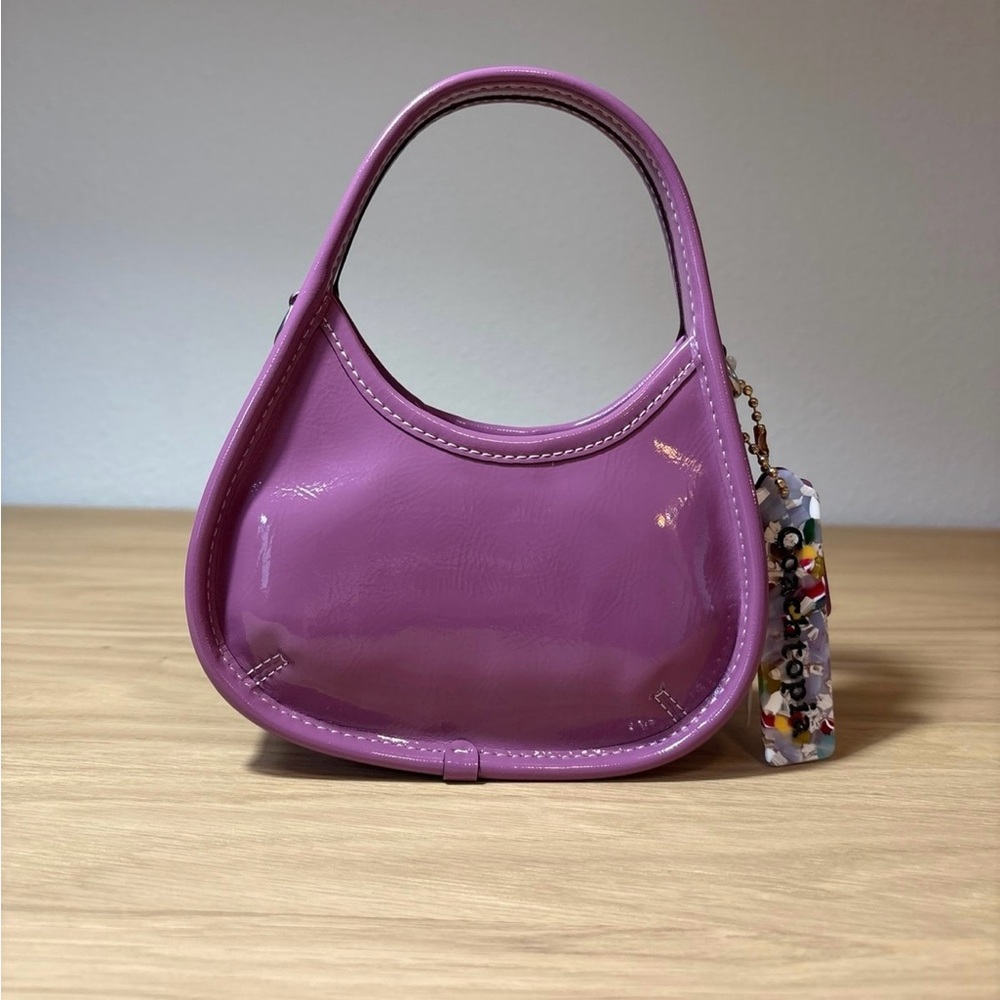 Coachtopia MINI Crinkle Patent Leather Ergo crossbody bag in Lilac Berry
